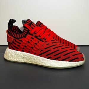Unisex ADIDAS NMD R2 Primeknit Core Red Sneakers / Size 5M - 6W